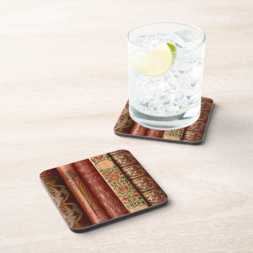 Art Nouveau Bookish Library Coasters