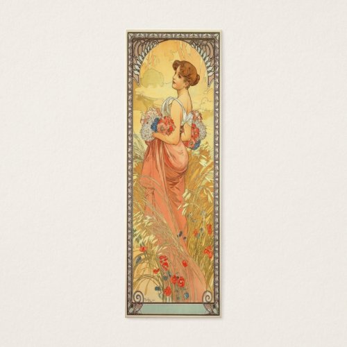 Art Nouveau Bookmark Business Card Template