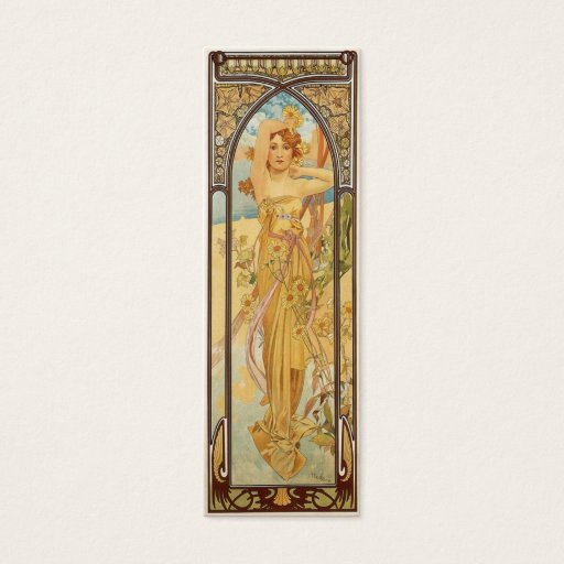 Customizable Art Nouveau Bookmark Business Cards