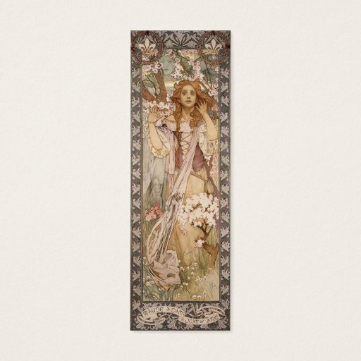 Customizable Art Nouveau Bookmark Business Cards
