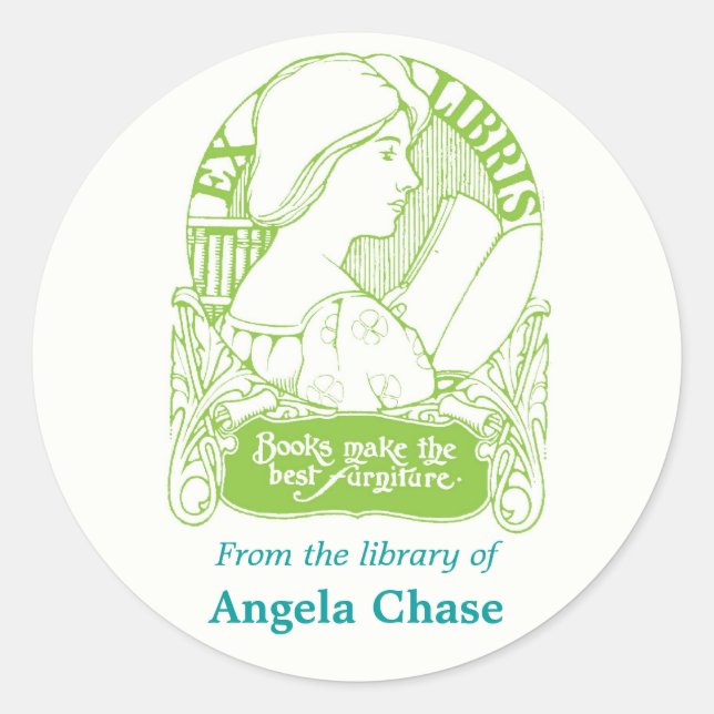 Art Nouveau Bookplate Stickers (Front)