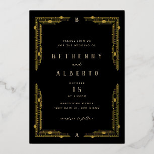 Art Nouveau Border Foil Invitation