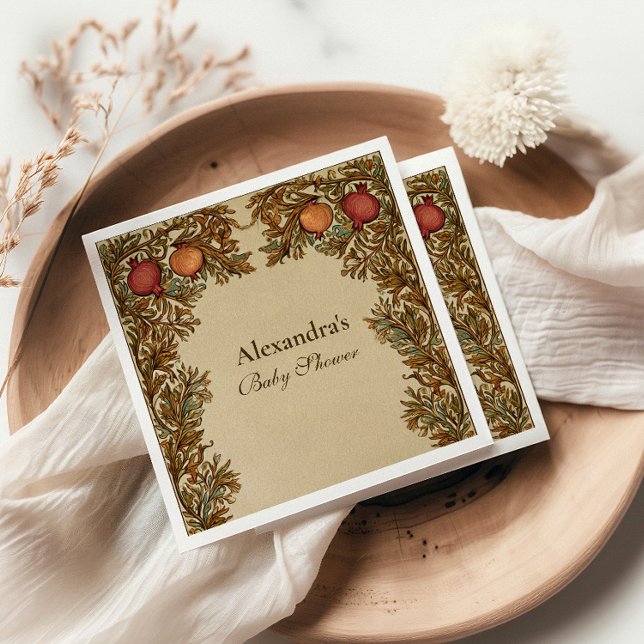 Art Nouveau Botanical Baby Shower Napkins (Creator Uploaded)