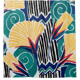 Art Nouveau botanical design Shower Curtain
