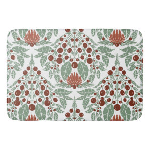 Art Nouveau Botanical–Vintage Floral Scallop Bath Mat