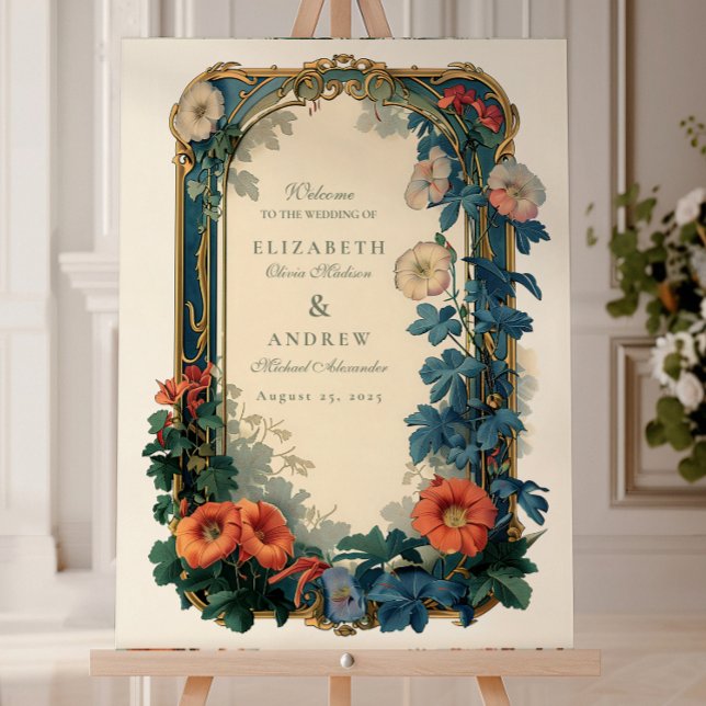 Art Nouveau Botanical Wedding – Elegant Frame Foam Board (Creator Uploaded)
