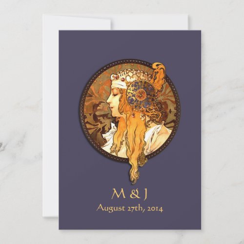 Art Nouveau Bride Wedding Invitation