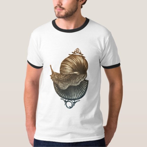 Art nouveau brown land snail T_Shirt