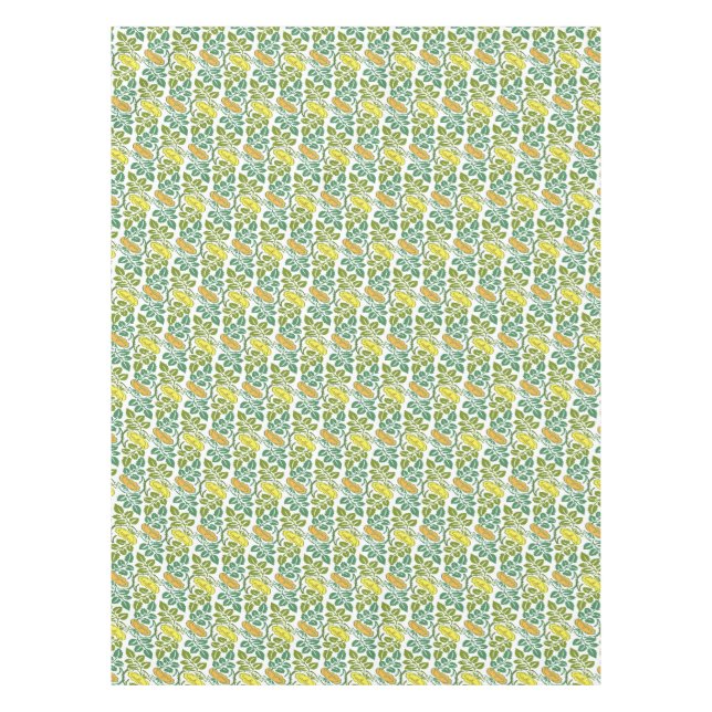 Art Nouveau Buttercup floral wallpaper damask Tablecloth (Front)