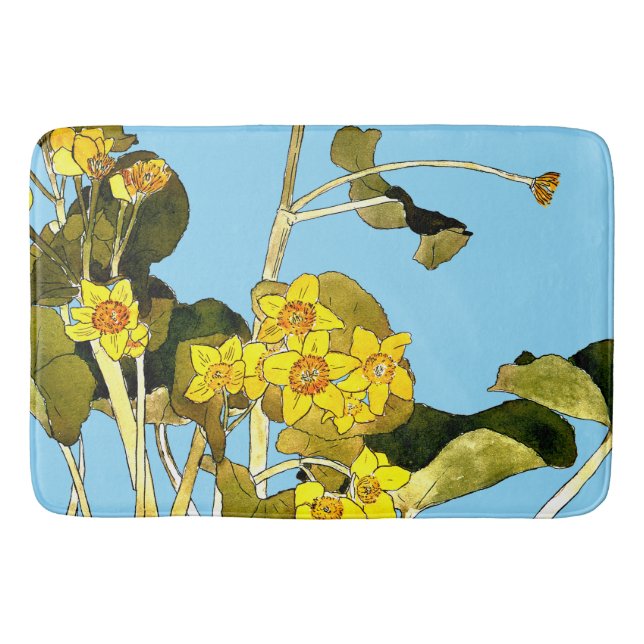 Art Nouveau Buttercups Bath Mat (Front)