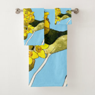 Art Nouveau Buttercups Bath Towel Set