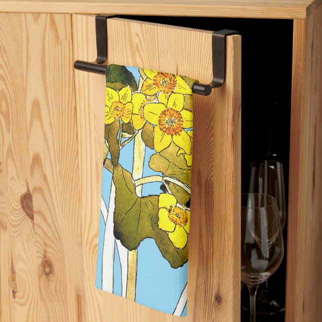 Art Nouveau Buttercups Kitchen Towel (Thirds Fold)