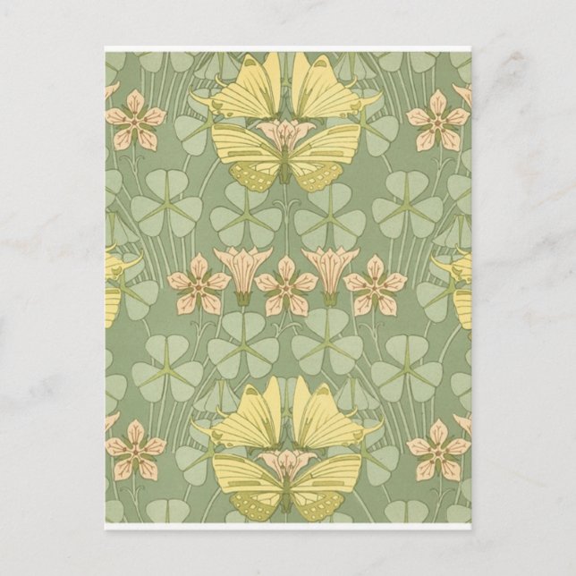 Art nouveau butterflies postcard (Front)