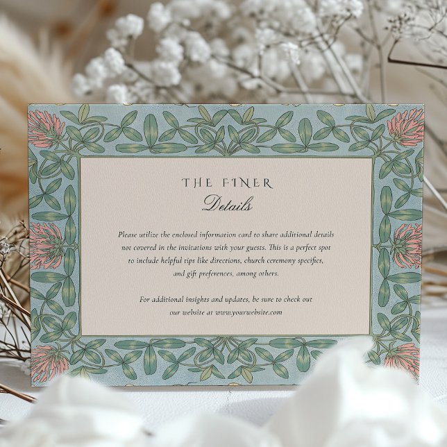 Art Nouveau Butterfly and Clover Wedding Enclosure Card (Creator Uploaded)