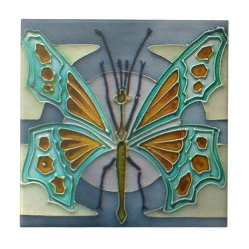 Art Nouveau Butterfly Design Feature Tile 2 Sizes