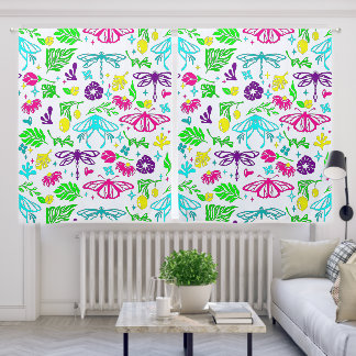 art nouveau butterfly dragonfly antique floral blackout curtains