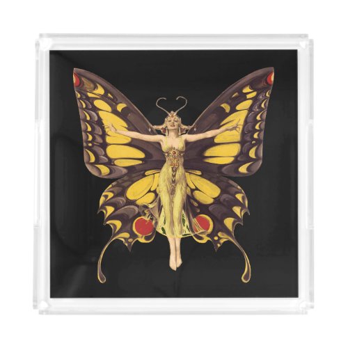 Art Nouveau Butterfly Fairy Acrylic Tray