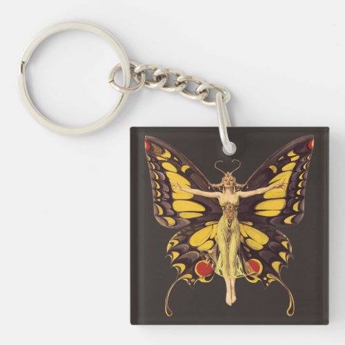 Art Nouveau Butterfly Fairy Keychain