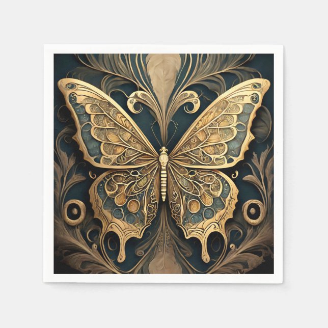 Art Nouveau Butterfly Napkins (Front)