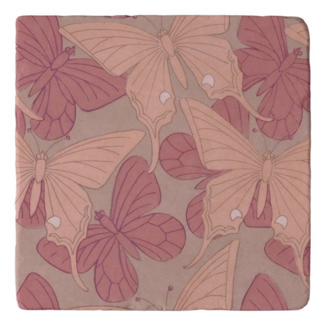 Art Nouveau Butterfly  Trivet (Front)