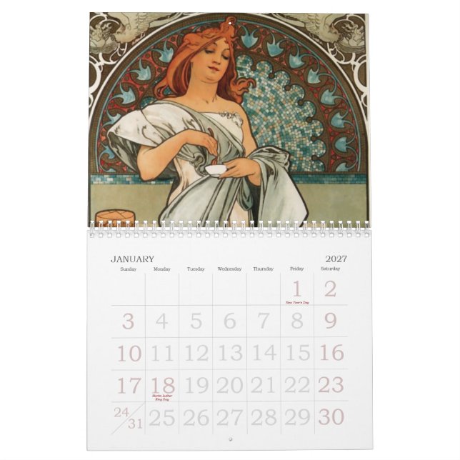 Art Nouveau Calendar (Jan 2027)