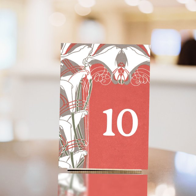 Art Nouveau Calla Lily Elegance Table Number (Creator Uploaded)
