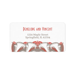 Art Nouveau Calla Lily Elegance Wedding Label