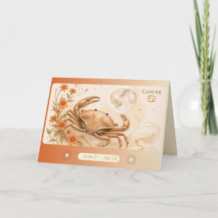 Art Nouveau Cancer Zodiac Greeting Card