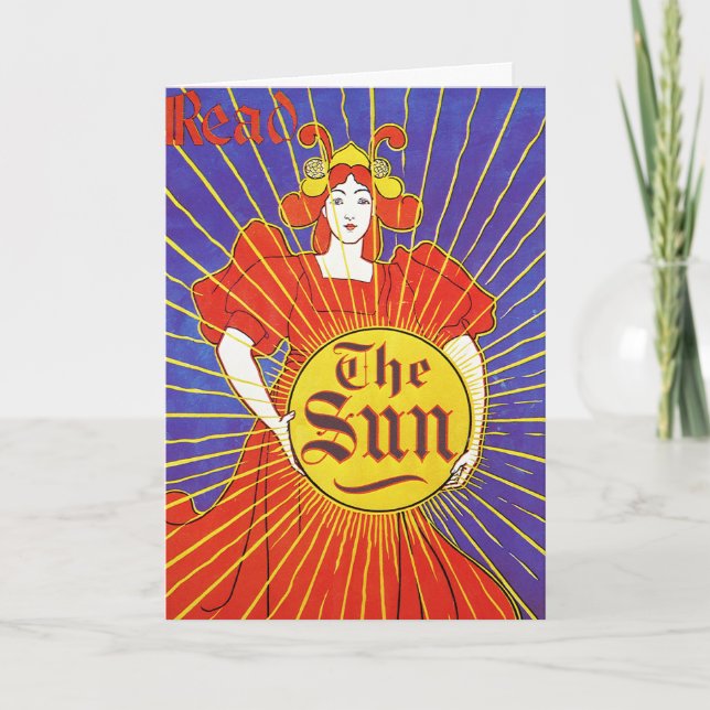 Art Nouveau Card or Invitation: The Sun (Front)