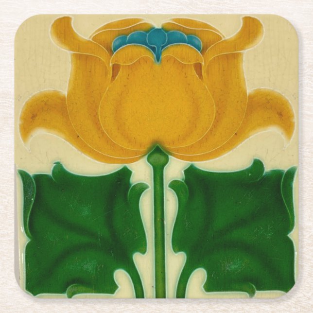 art nouveau cardboard coaster (Front)