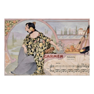 Art Nouveau Carmen Habanera Print – Vintage Opera