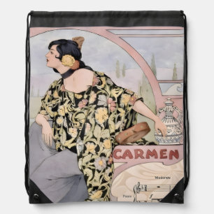 Art Nouveau Carmen Habanera Print – Vintage Opera Drawstring Bag