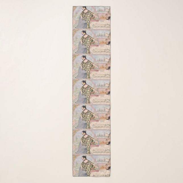 Art Nouveau Carmen Habanera Print – Vintage Opera  Scarf (Front)