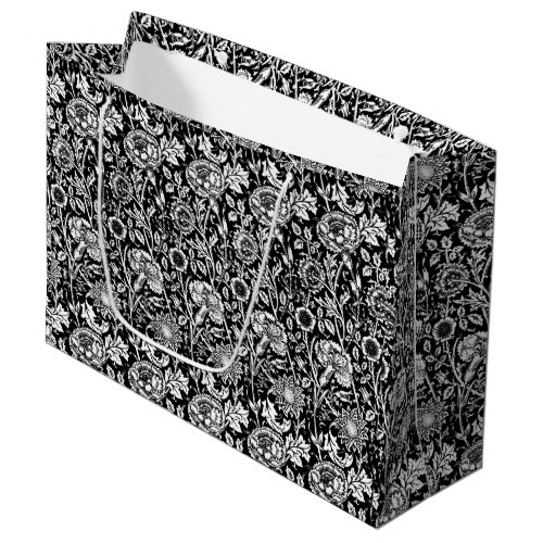 Art Nouveau Carnation Damask Black and White Large Gift Bag