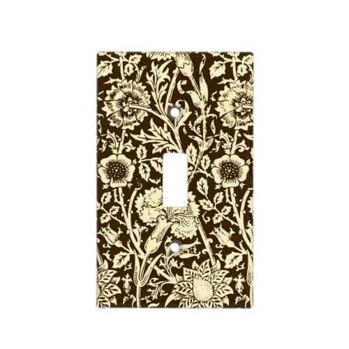 Art Nouveau Carnation Damask Brown and Cream Light Switch Cover