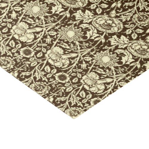 Art Nouveau Carnation Damask Brown and Cream Tissue Paper