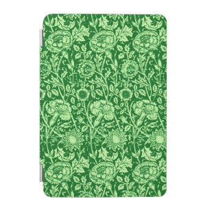 Art Nouveau Carnation Damask, Emerald Green iPad Mini Cover