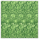 Art Nouveau Carnation Damask, Forest Green Fabric