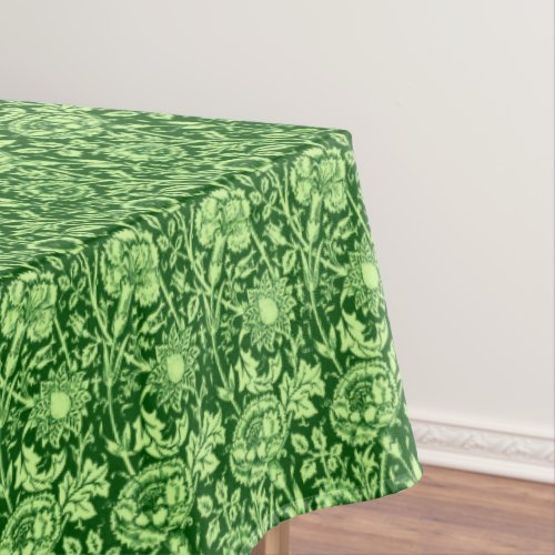 Art Nouveau Carnation Damask Forest Green Tablecloth