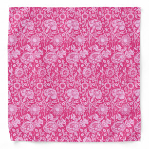 Art Nouveau Carnation Damask, Fuchsia Pink Bandana