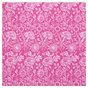 Art Nouveau Carnation Damask, Fuchsia Pink Fabric