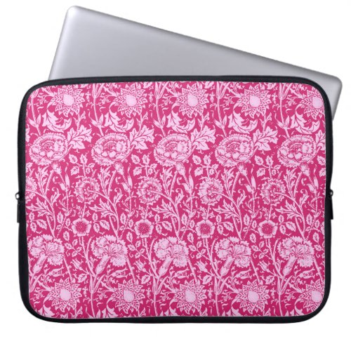 Art Nouveau Carnation Damask Fuchsia Pink Laptop Sleeve