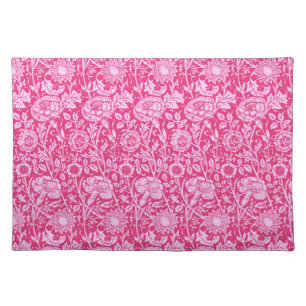 Art Nouveau Carnation Damask, Fuchsia Pink Placemat