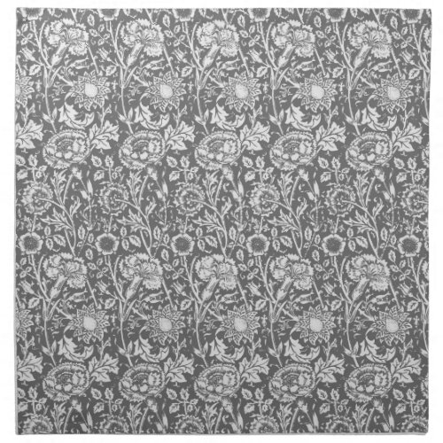 Art Nouveau Carnation Damask Gray  Grey Napkin