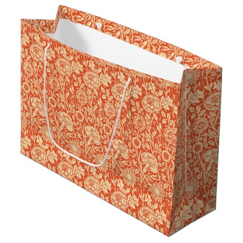 Art Nouveau Carnation Damask Mandarin Orange Large Gift Bag