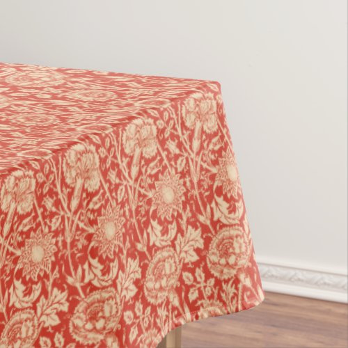 Art Nouveau Carnation Damask Mandarin Orange Tablecloth