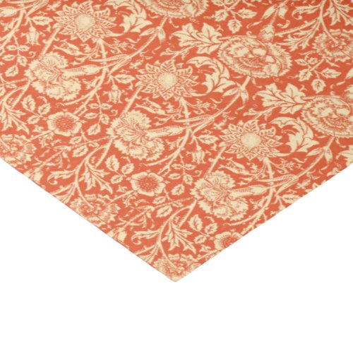 Art Nouveau Carnation Damask Mandarin Orange Tissue Paper