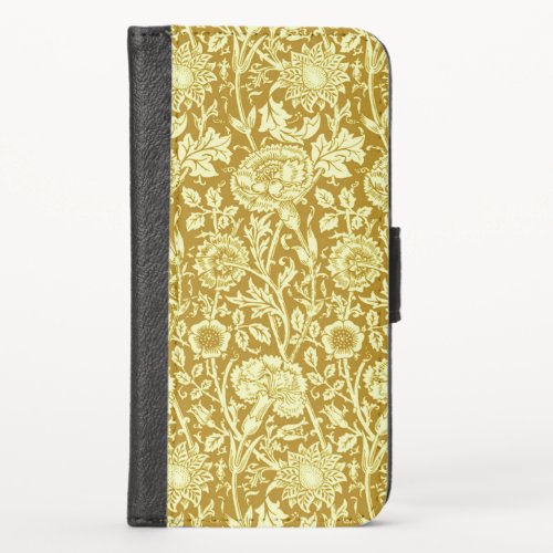 Art Nouveau Carnation Damask Mustard and Yellow  iPhone X Wallet Case