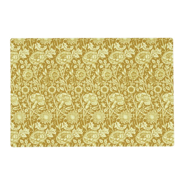 Art Nouveau Carnation Damask, Mustard and Yellow  Placemat (Front)