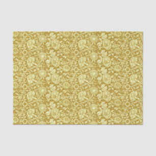 Art Nouveau Carnation Damask, Mustard and Yellow  Tissue Paper